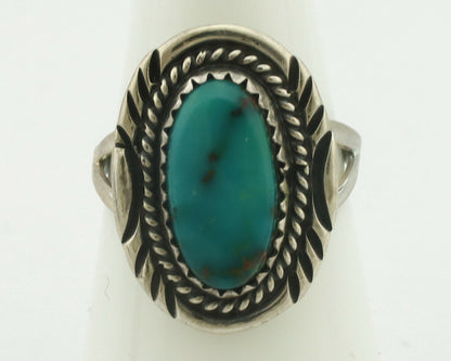Navajo Ring .925 Silver Natural Turquoise Native American Artist C.1980's