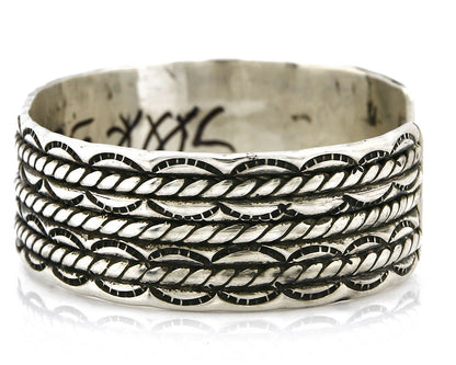 Women's Navajo Bracelet .925 Silver Handmade Cuff Signed Montoya C.1980's