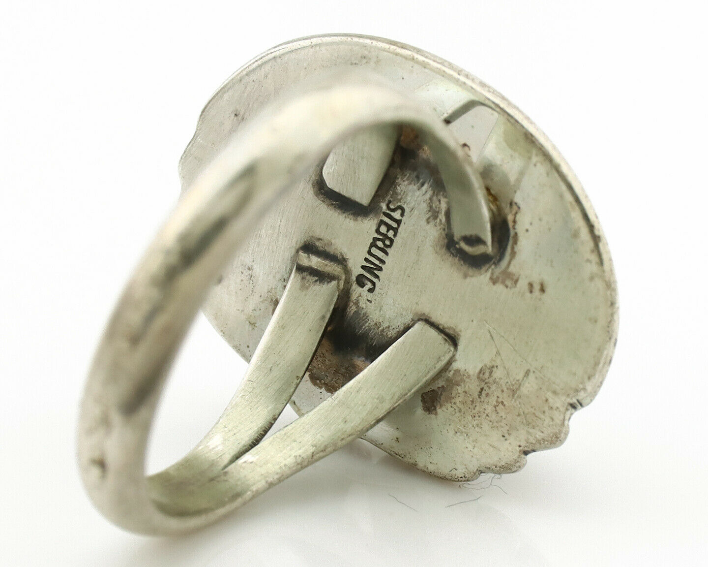 Navajo Ring .925 Silver Kingman Turquoise Native American Artist C.1980's