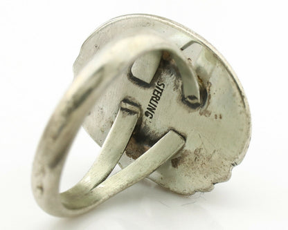 Navajo Ring .925 Silver Kingman Turquoise Native American Artist C.1980's