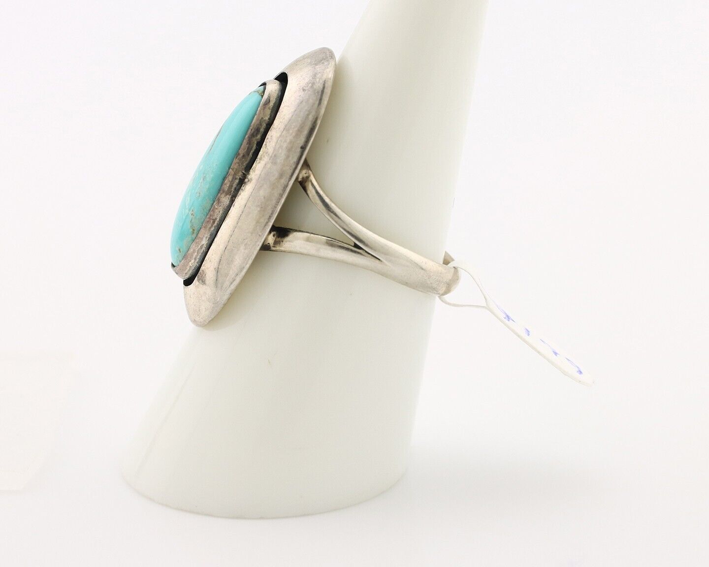 Navajo Ring 925 Silver Natural Blue Turquoise Artist Signed M Montoya C.80's
