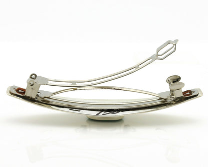 Navajo Hair Clip .925 Silver Green Turquoise Native American Barrette C.80's