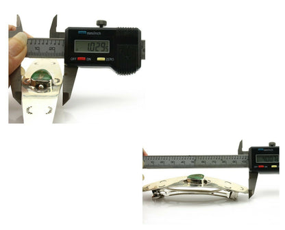 Navajo Hair Clip .925 Silver Green Turquoise Native American Barrette C.80's