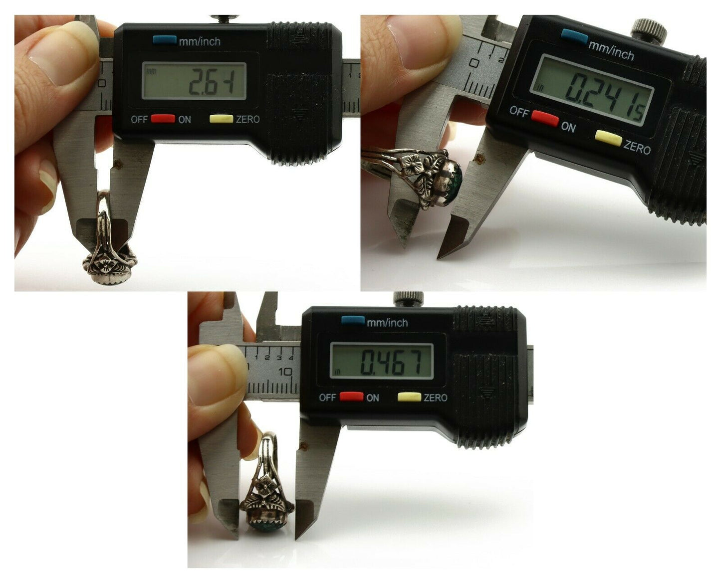 Navajo Ring .925 Silver Spiderweb Turquoise Native American Artist C.1980's