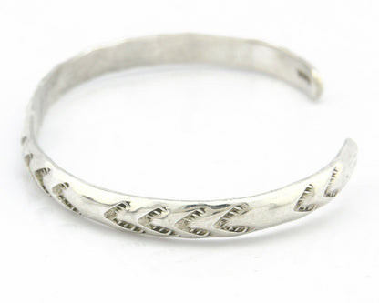 Navajo Bracelet .925 Silver Hand Stamped Arrow Head Artist Montoya C.80's #65