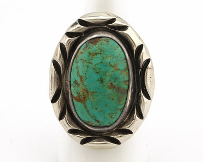 Navajo Ring 925 Silver Kingman Turquoise Native Artist Signed C Montoya C.80's