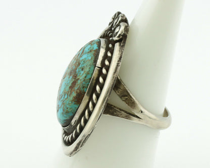 Navajo Ring .925 Silver Bisbee Turquoise Native American Artist C.80's