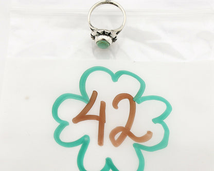 Navajo Ring .925 Silver Kingman Turquoise Artist Signed Gecko C.90's