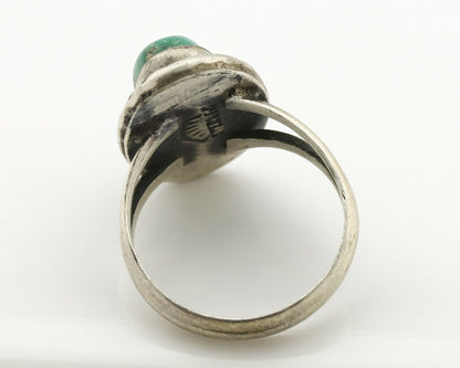 Navajo Ring .925 Silver Kingman Turquoise Native Artist Signed C.80's