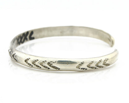 Navajo Bracelet .925 Silver Hand Stamped Arrow Head Signed Montoya C80s
