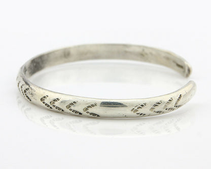 Navajo Bracelet .925 Silver Hand Stamped Arrow Head Artist Signed Montoya C.80's