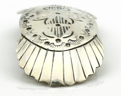 Navajo Hair Clip Barrette .925 Silver Hand Stamped Artist Signed C Montoya C80s