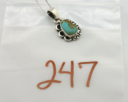 Navajo Pendant .925 Silver Kingman Turquoise Artist Signed Gecko C.80's