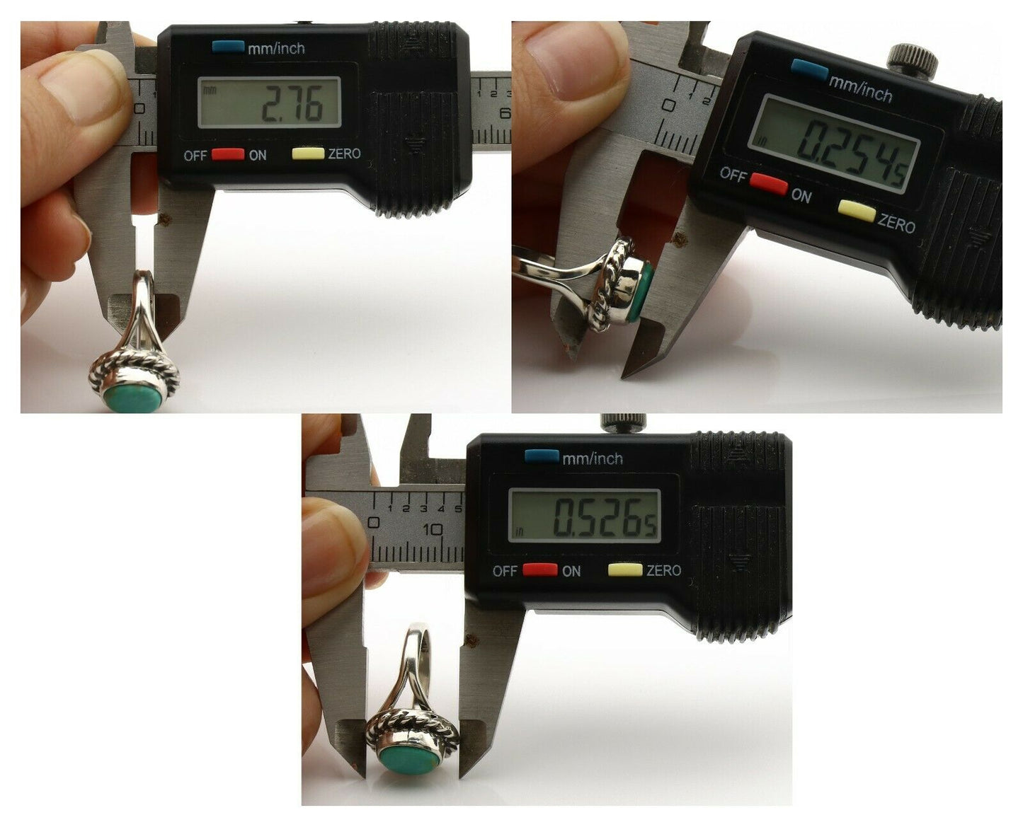 Navajo Ring .925 Silver Kingman Turquoise Artist Signed Gecko C.90's