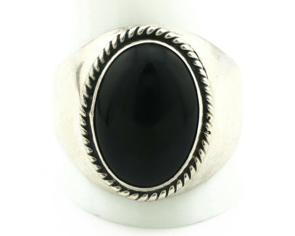 Navajo Ring .925 Silver Handmade Black Onyx Native American Artist C.80's