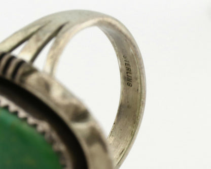 Navajo Ring .925 Silver Kingman Turquoise Artist Signed M Begay C.1980's