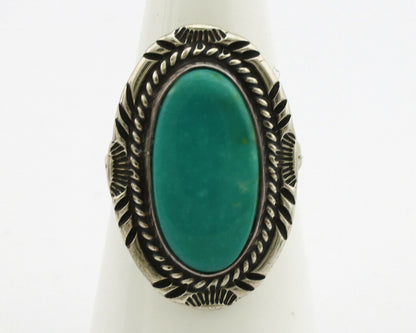 Navajo Ring .925 Silver Nevada Turquoise Native American Artist C.1980's