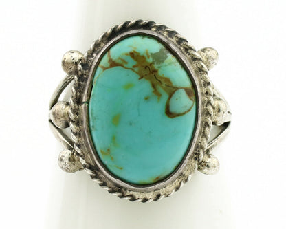 Navajo Ring .925 Silver Kingman Turquoise Artist Signed MC C.1980's