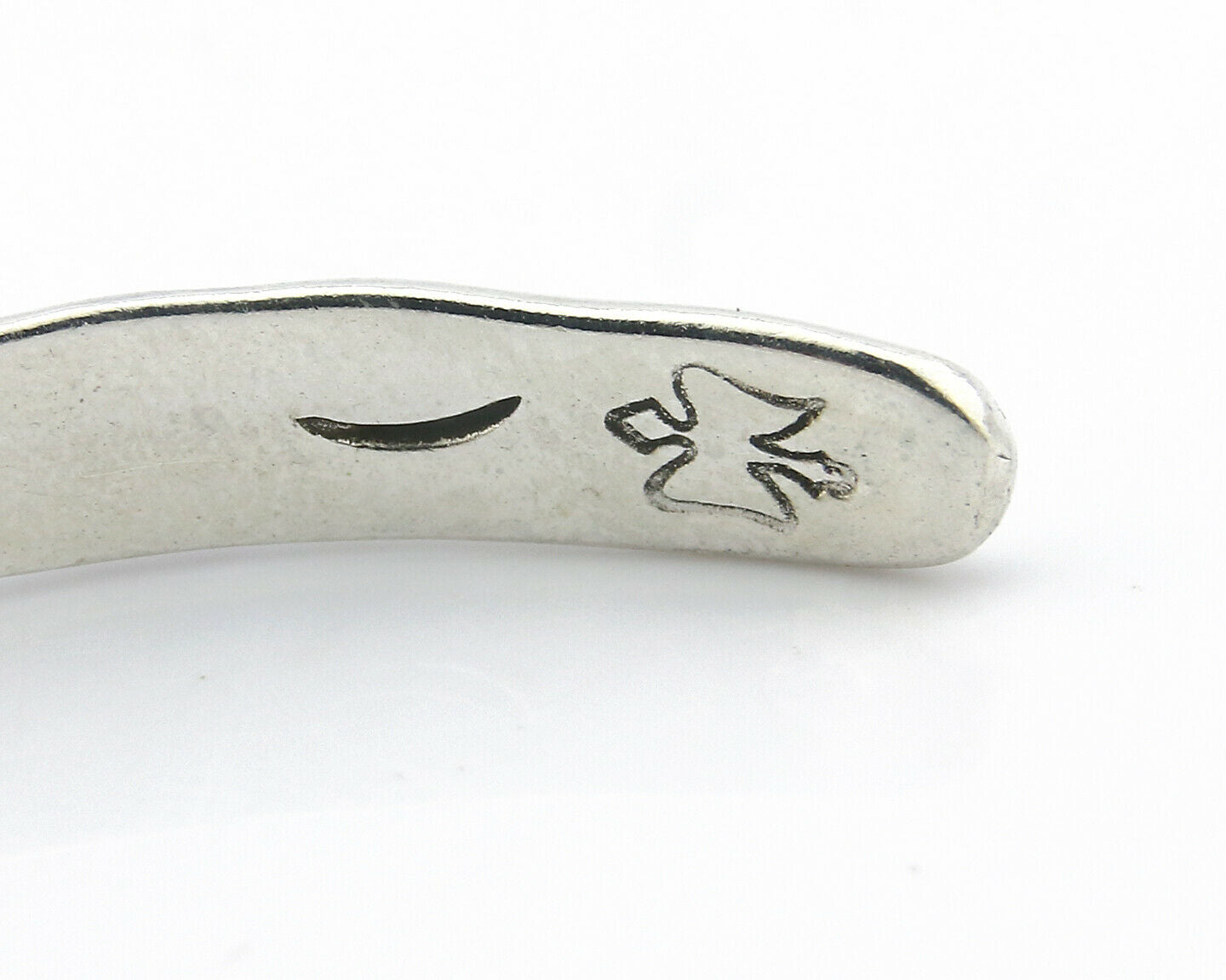 Navajo Bracelet .925 Silver Hand Stamped Arrow Head Artist I Montoya C.80's