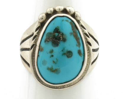 Navajo Ring .925 Silver Turquoise Mountain Native American Artist C.80's