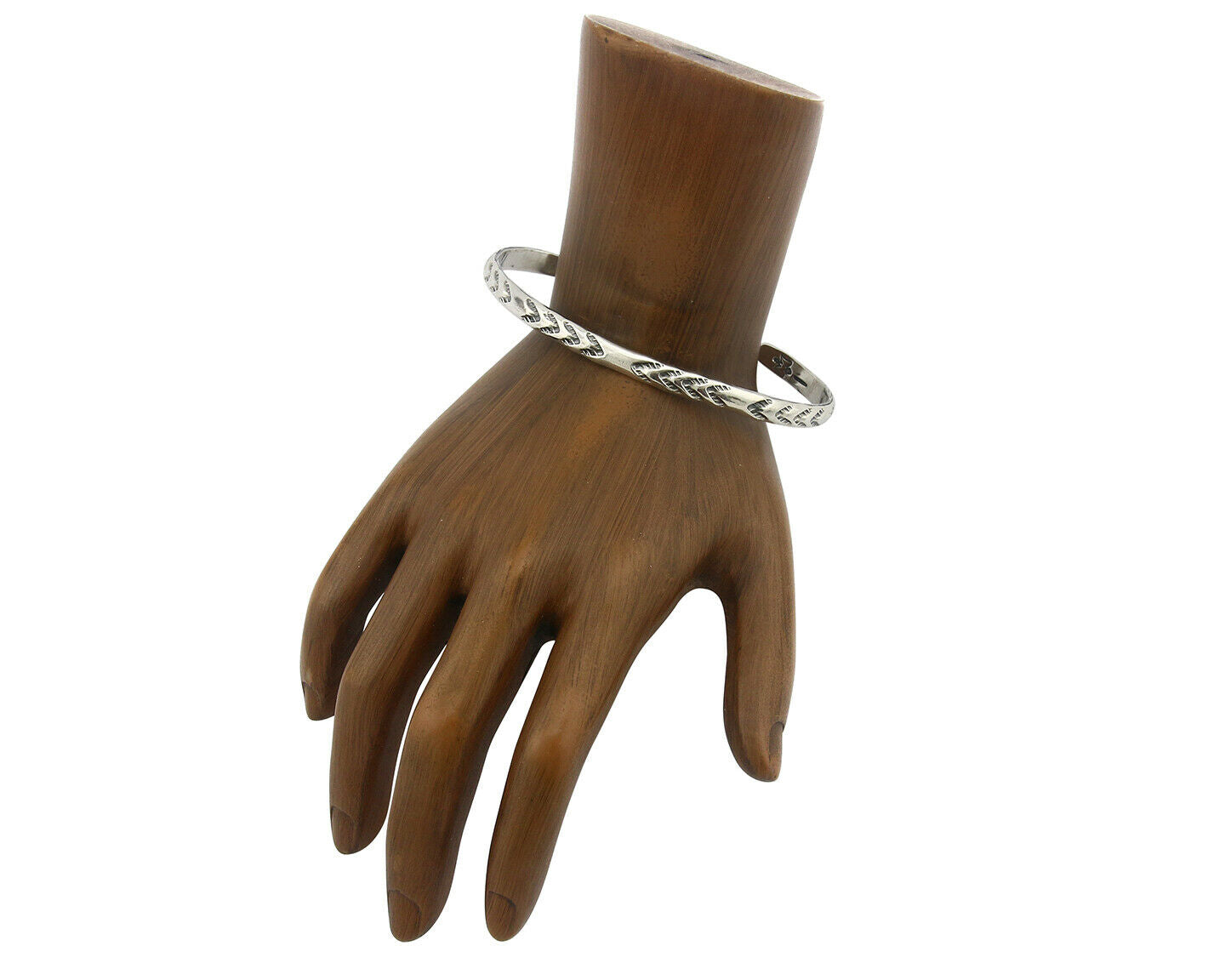 Navajo Bracelet .925 Silver Hand Stamped Arrow Head Artist I Montoya C.80's