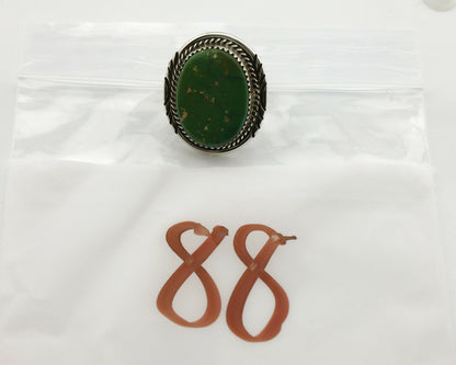Navajo Ring .925 Silver Royston Turquoise Artist Signed M Begay C.80's