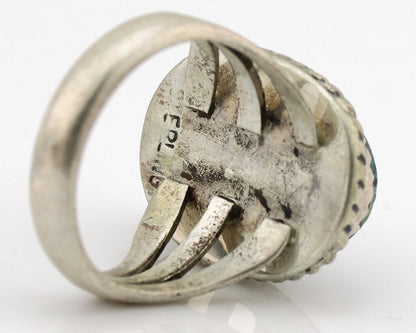 Navajo Ring .925 Silver Natural Turquoise Native American Artist C.1980's