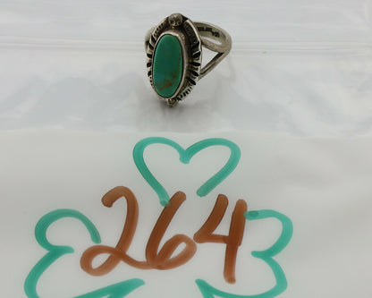 Navajo Ring .925 Silver Kingman Turquoise Artist Signed Gecko C.80's