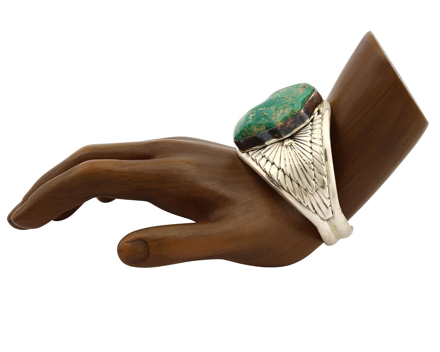 Navajo Cuff Bracelet .925 Silver Blue Green Turquoise Signed Tom Willeto C.80's