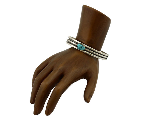 Women's Navajo .925 Silver Blue Spiderweb Blue Turquoise Native American C.80's