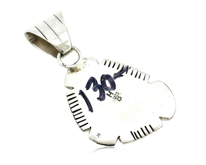 Navajo Pendant .925 Silver Kingman Turquoise Signed Artist HB C.80's