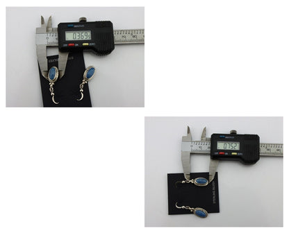 Navajo Earrings 925 Silver Natural Royal Blue Lapis Native American Artist C90s