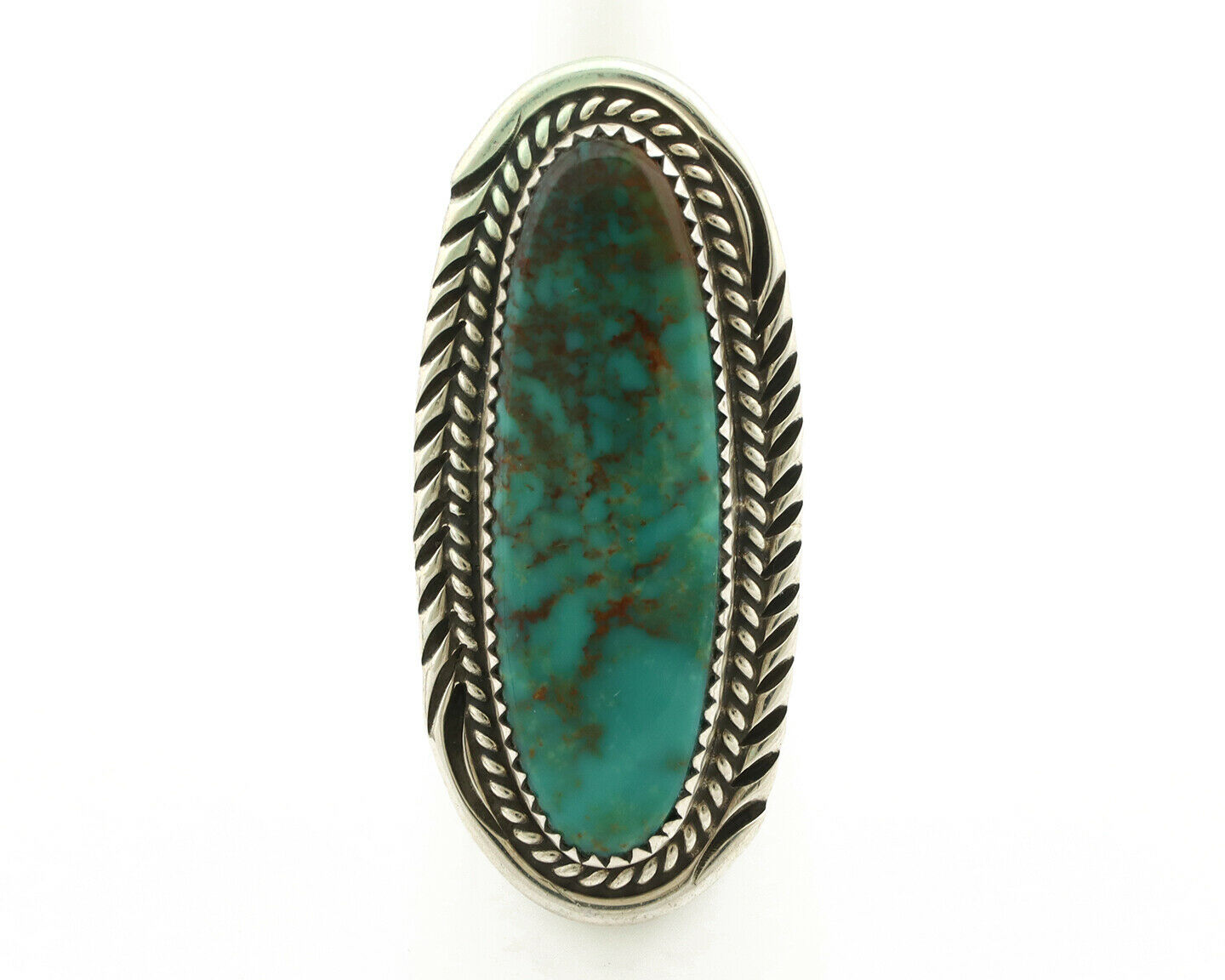 Navajo Ring .925 Silver Turquoise Mountain Artist Talhat C.80's