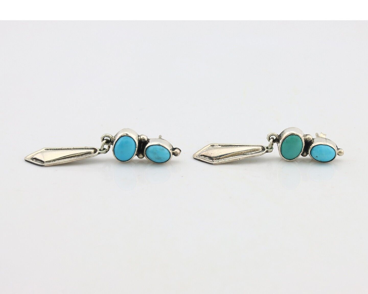 Navajo Earrings 925 Silver Natural Blue Turquoise Native American Earrings C80's