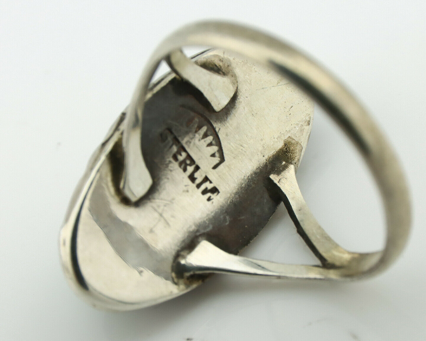 Navajo Ring .925 Silver Natural Turquoise Native American Artist C.80's