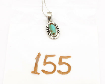 Navajo Necklace .925 Silver Kingman Turquoise Signed Gecko C.1980's