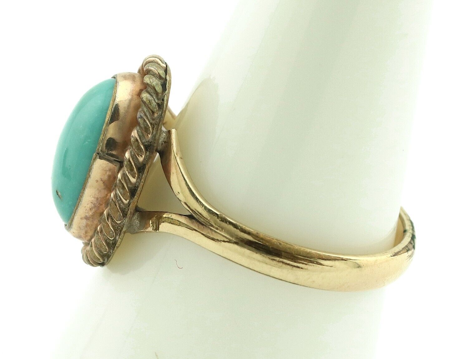 Navajo Ring .925 Silver Royston Turquoise Native American Artist C.80's