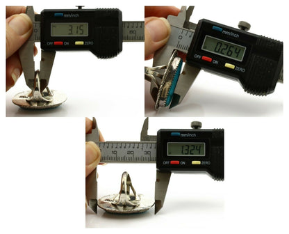 Navajo Ring .925 Silver Blue Turquoise Artist Signed M Begay C.1980's