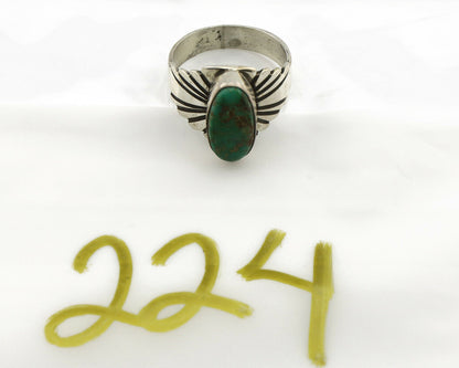 Navajo Ring .925 Silver Blue Green Arizona Turquoise Artist Signed Apache C.80's