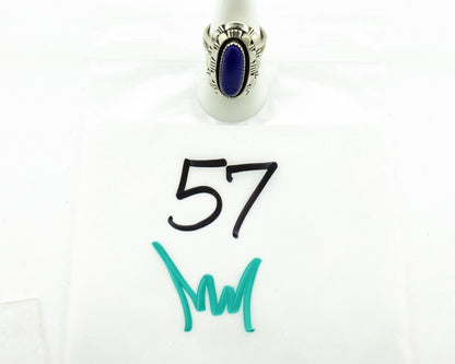 Navajo Handmade Ring 925 Silver Natural Lapis Lazuli Artist Signed RMJ C.80's