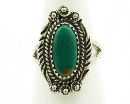 Navajo Ring .925 Silver Kingman Turquoise Native Artist C.1980's