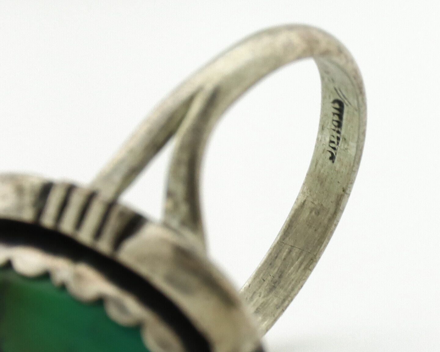 Navajo Ring .925 Silver Turquoise Mountain Native American Artist C.1980's