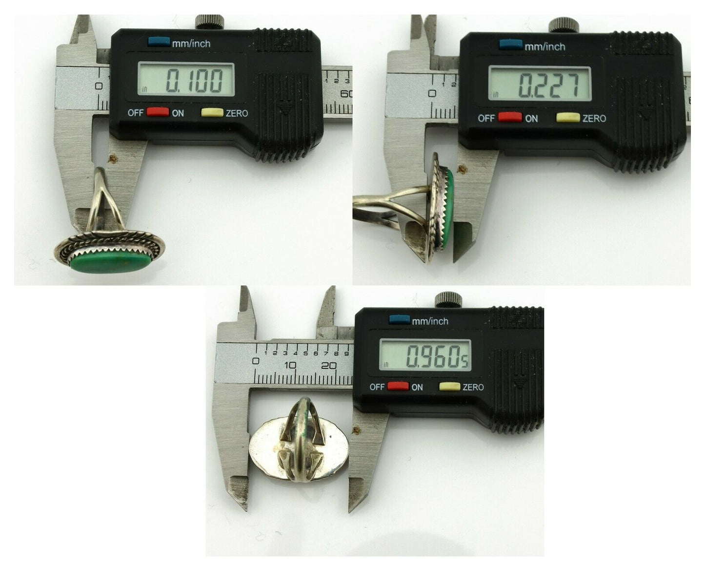 Navajo Ring .925 Silver Royston Turquoise Native American Artist C.1980's