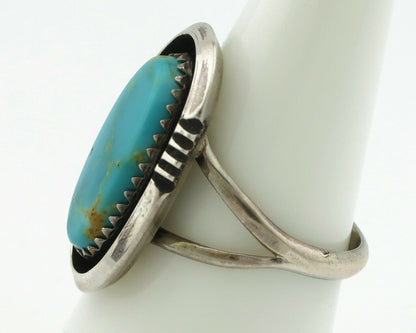 Navajo Ring .925 Silver Blue Turquoise Native American Artist Handmade C.80's