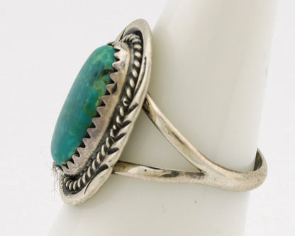 Navajo Ring .925 Silver Nevada Turquoise Native American Artist C.1980's