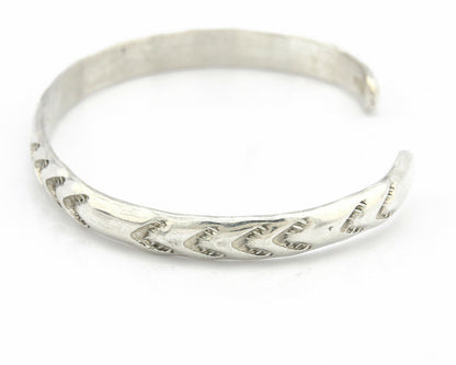 Navajo Bracelet .925 Silver Hand Stamped Arrow Head Artist Montoya C.80's