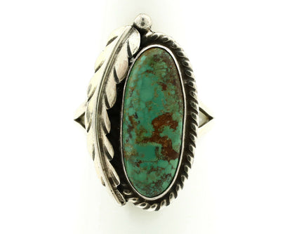 Navajo Ring .925 Silver Turquoise Mountain Signed Artist Apache C.80's