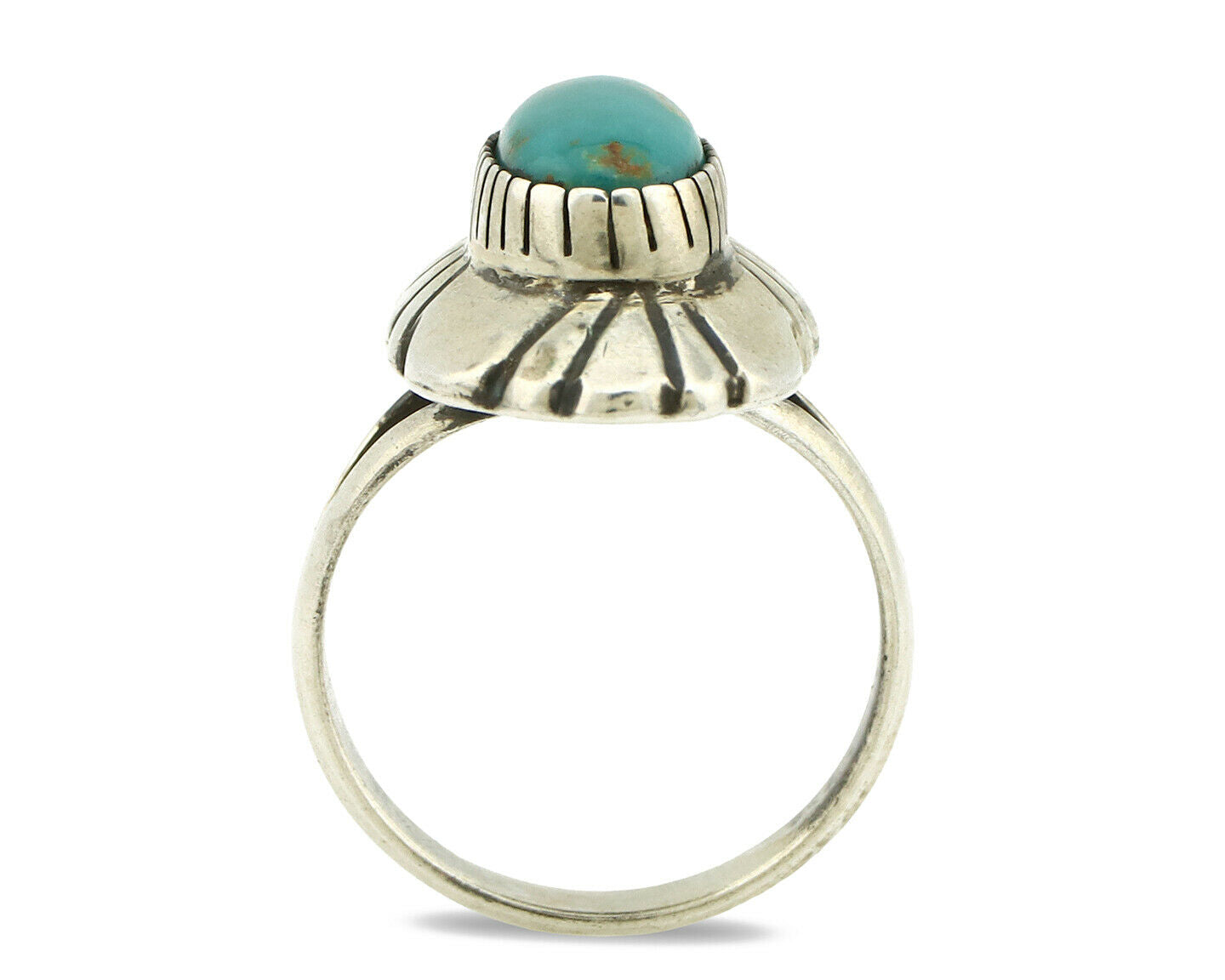 Navajo Ring .925 Silver Arizona Turquoise Signed M Montoya C.80's