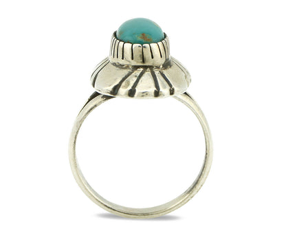 Navajo Ring .925 Silver Arizona Turquoise Signed M Montoya C.80's
