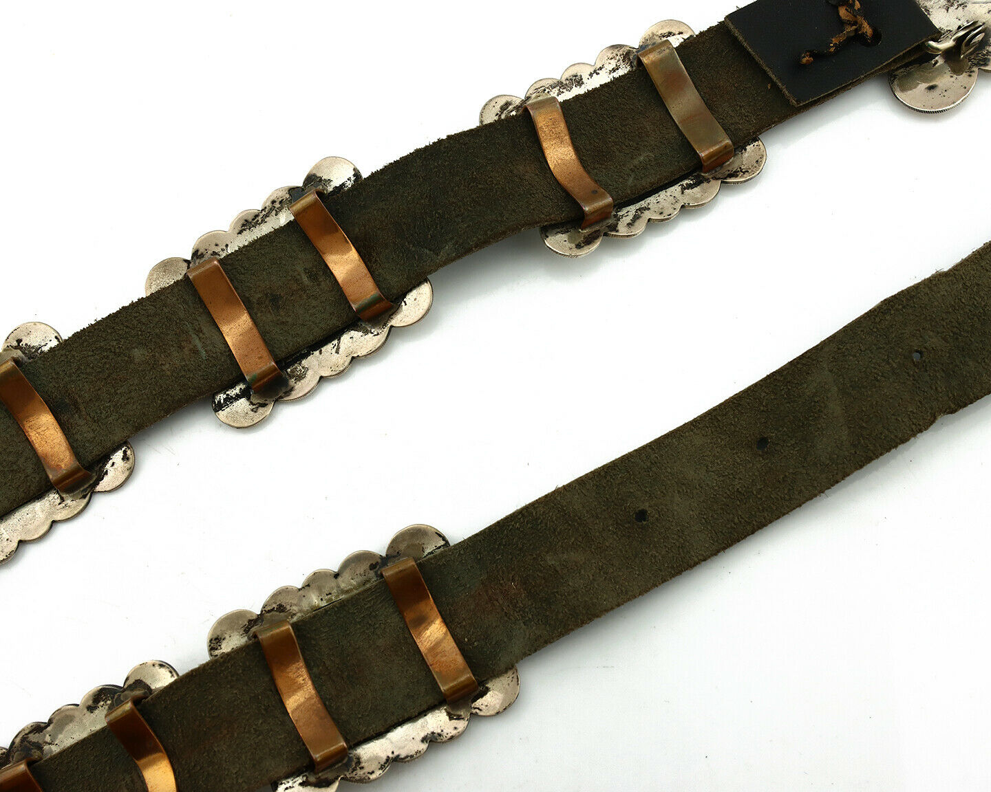 Navajo Concho Belt .925 Silver Hand Stamped Artist Mike Begay C.80's